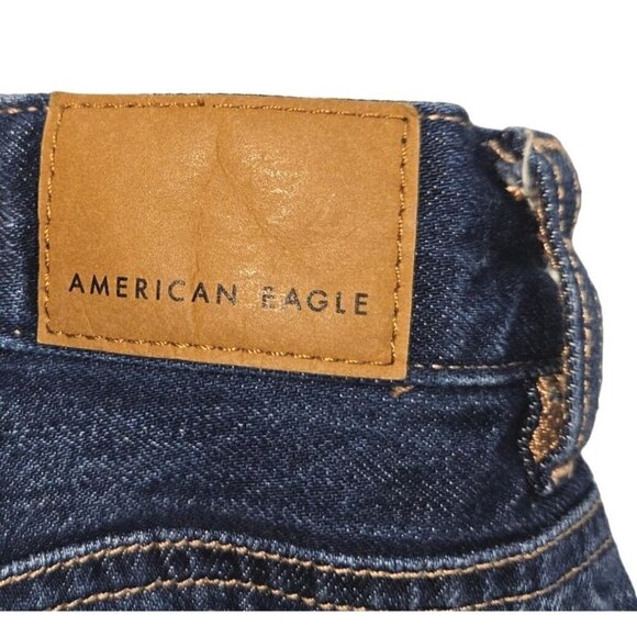 American Eagle AE Jeans Sz 2 Long Tall High Rise Straight Raw Hem Distressed NEW - Picture 8 of 13